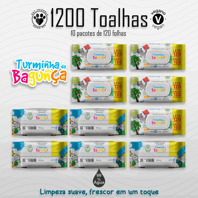 Kit 10 Pacotes Toalhas Umedecidas TURMINHA DA BAGU