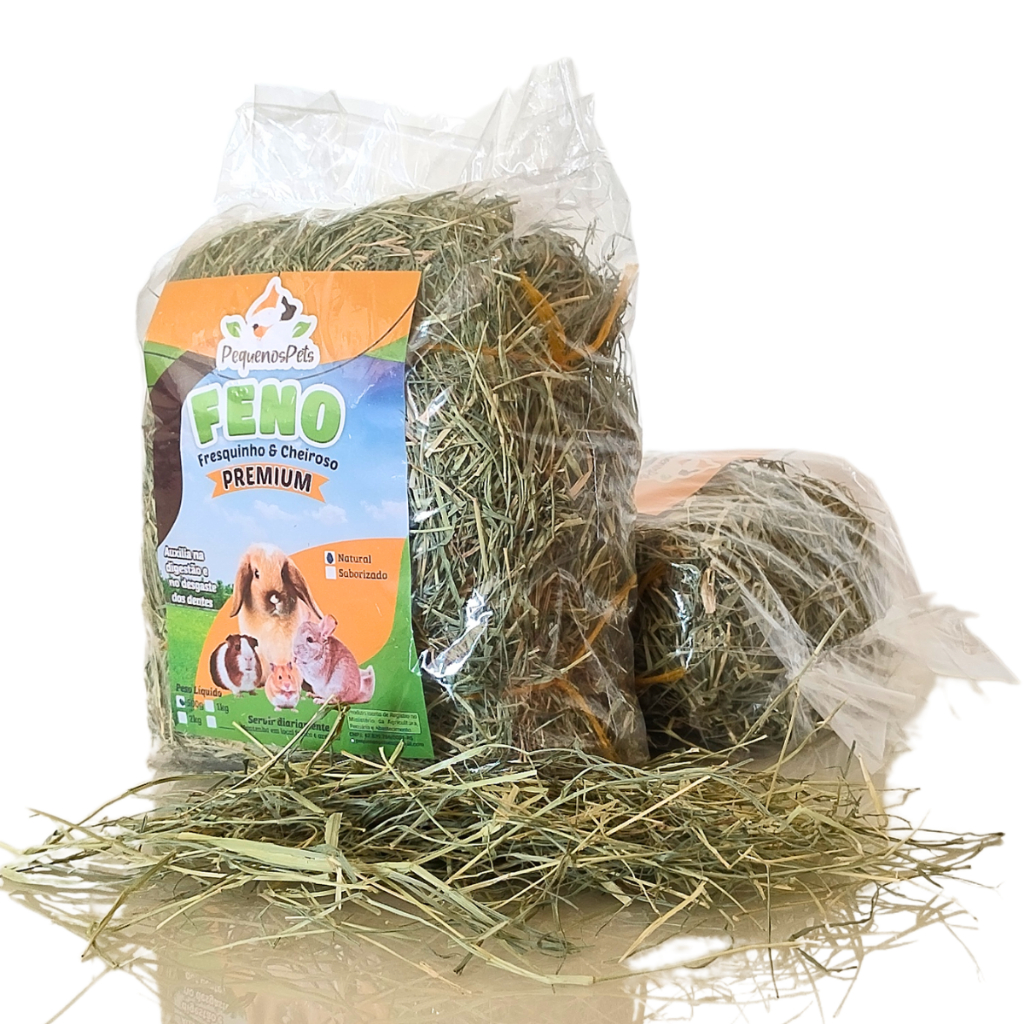 2kg Feno Super Premium Verdinho para Porquinho da India Coelhos