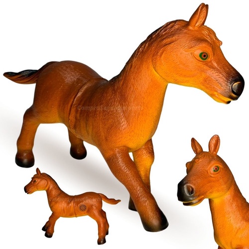 Cavalo De Brinquedo Grande Com Som De Borracha Faz