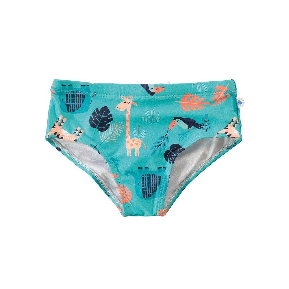 Sunga Infantil Slip Malwee Verão Verde Animais Natação Piscina Praia Tamanho 12