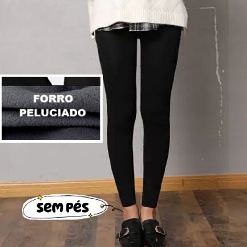 Meia Calça Feminina Plus Size Fio Flanelada Frio Inverno Térmica