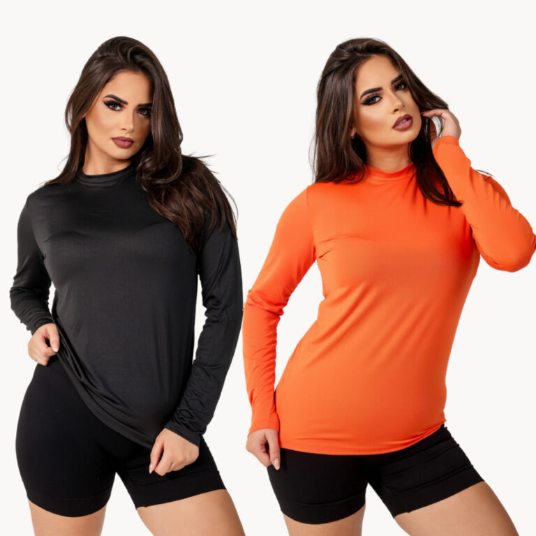 Kit 2 camisa térmica segunda pele blusa manga lon