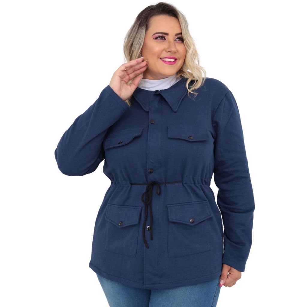 Jaqueta feminina parka plus size