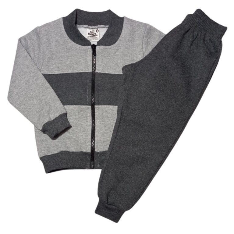 Conjunto De Moletom Flanelado Menino Blusa Com Zip