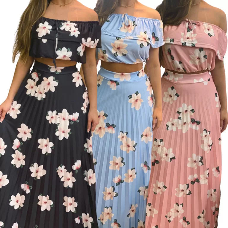 Conjunto Feminino Saia Longa E Cropped Batismo Noi