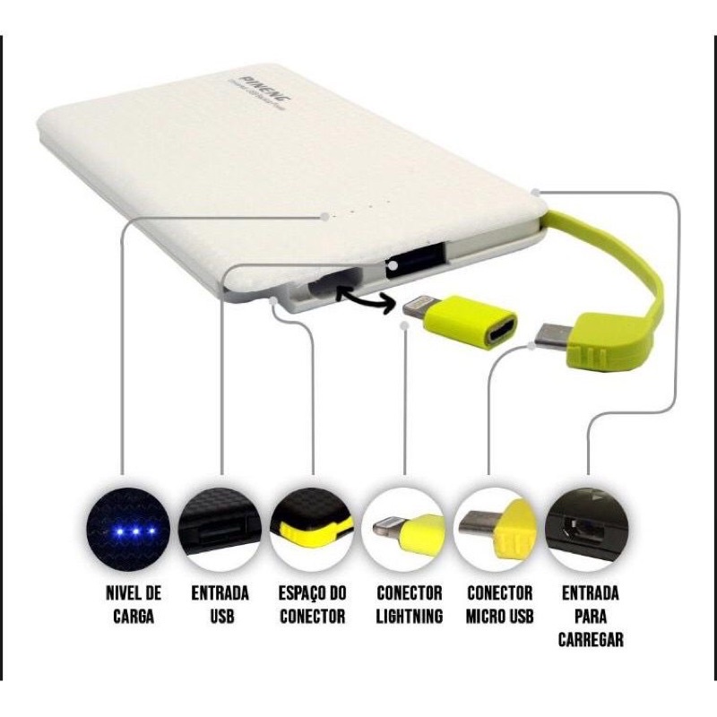 Carregador Portátil Universal Power Bank 10000 Mah Pro Original Altomex 2 in 1