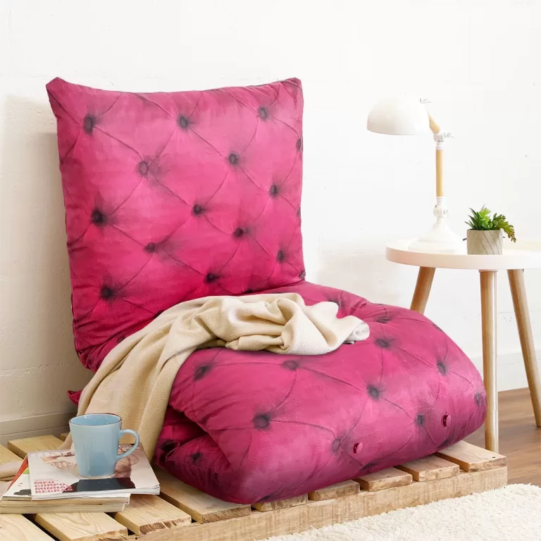 Futon Almofada Dobrável de Espuma Solteiro Pink &