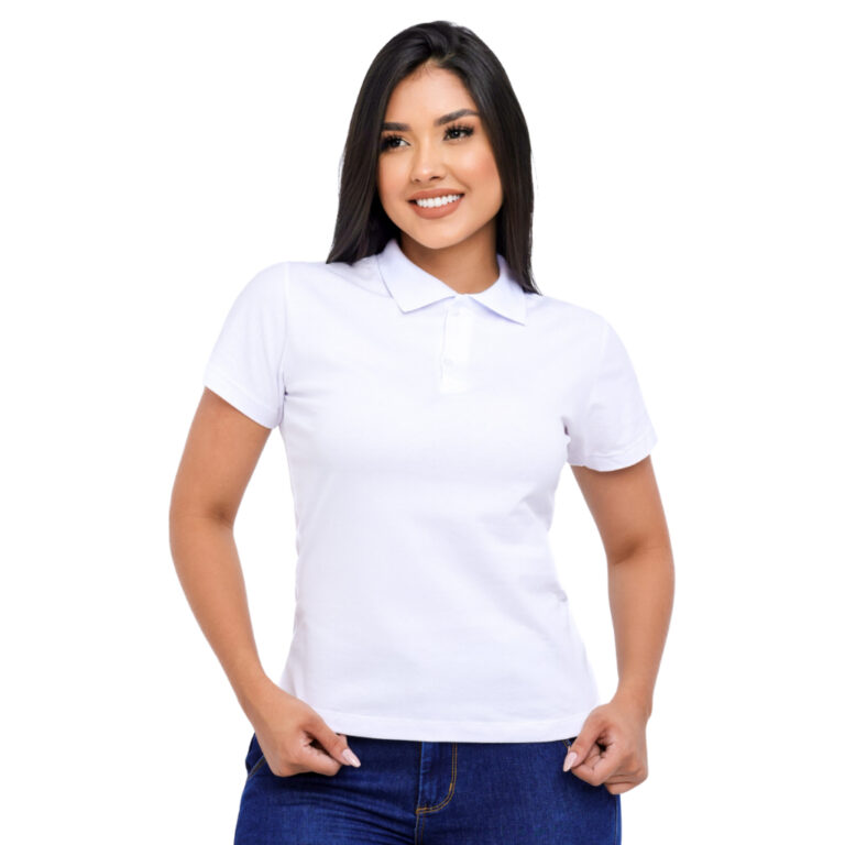 T Shirt Feminina Camiseta Baby Look Gola Polo  Alg