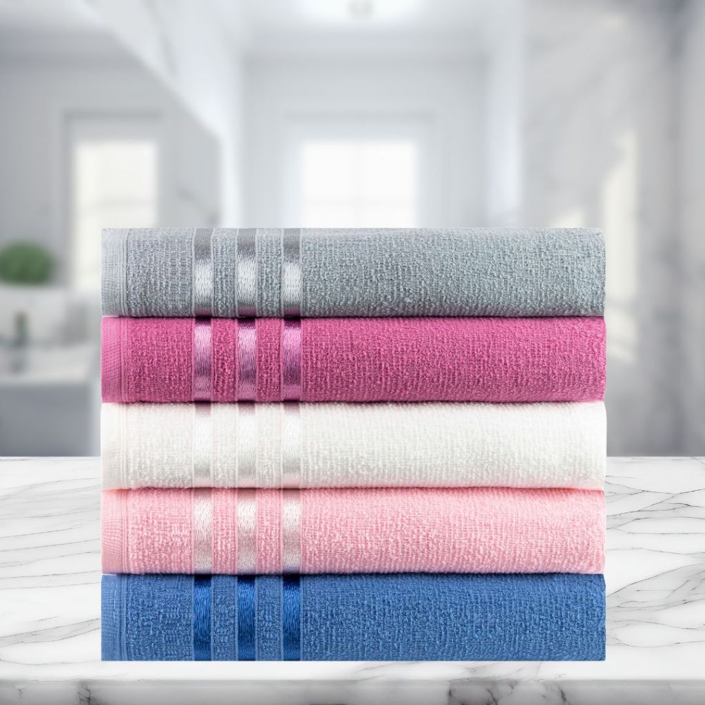 Kit 5pçs Toalhas de Rosto de 45x60cm 100% Algodão – Coleção Jade