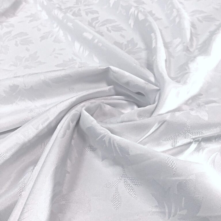 Tecido Jacquard Medalhão Adamascado Branco 5,00&#