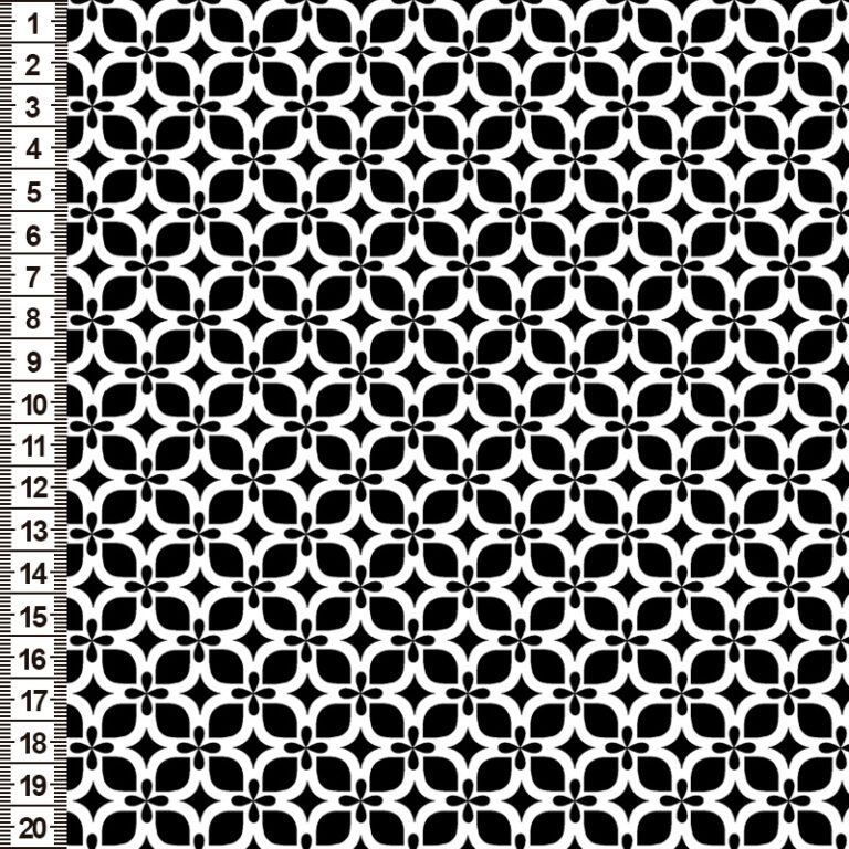 Tricoline Monochrome Modern Flower Preto – A