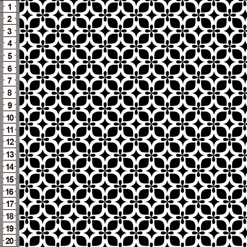 Tricoline Monochrome Modern Flower Preto – A Partir de 50cm