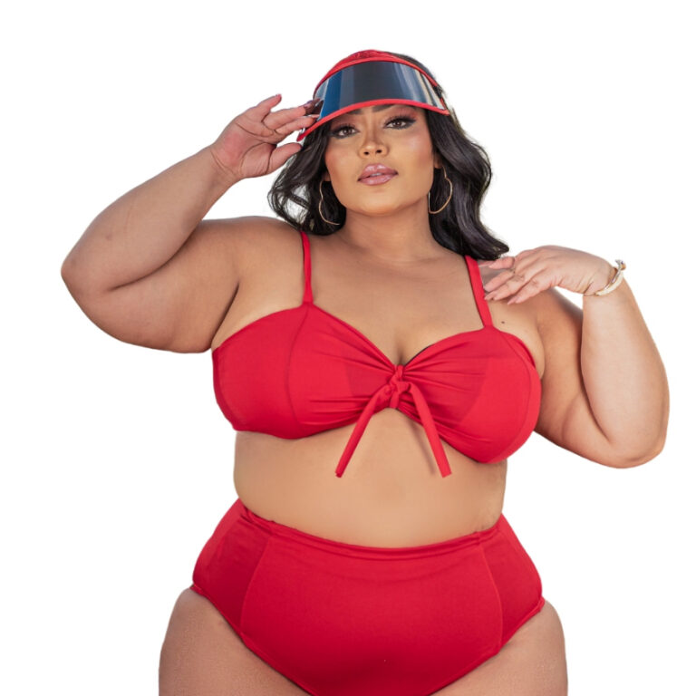 Biquini Plus Size 2 em 1 Top Plus Calcinha Cintura