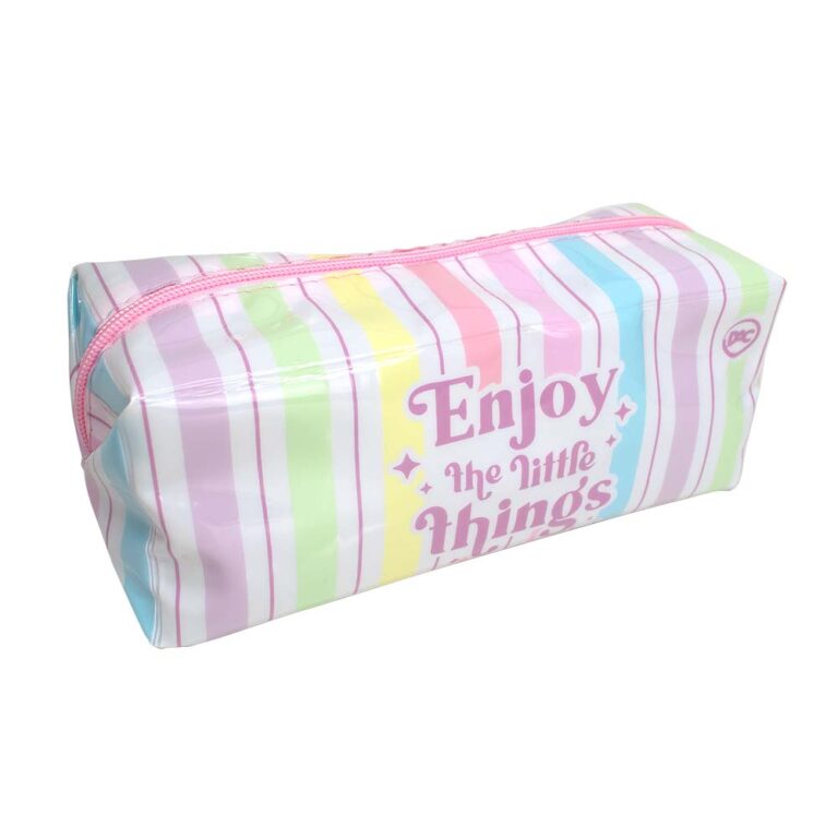 Estojo Escolar Grande Enjoy em PVC Cristal –