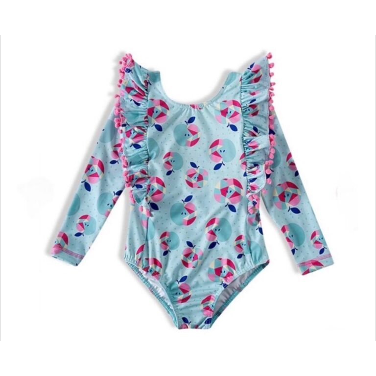 Maiô Body Manga Longa Uv50+ Roupa De Praia Infant