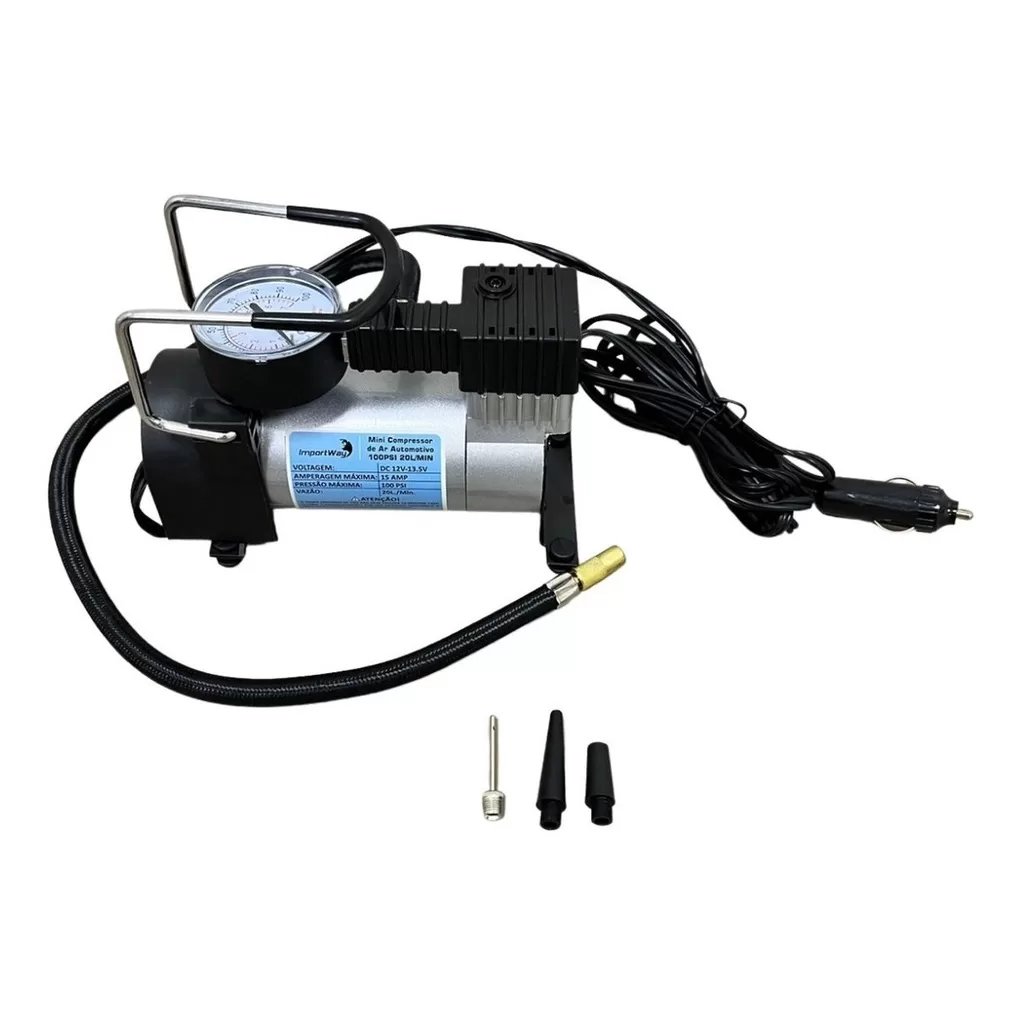 MINI COMPRESSOR DE AR AUTOMOTIVO 100PSI 20L/MIN IWMCA10020