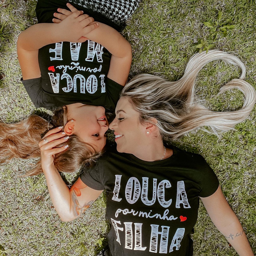 Camiseta Feminina Personalizada Adulto ou Infantil Tal Mãe Tal Filha Louca Por Minha Filha Presente