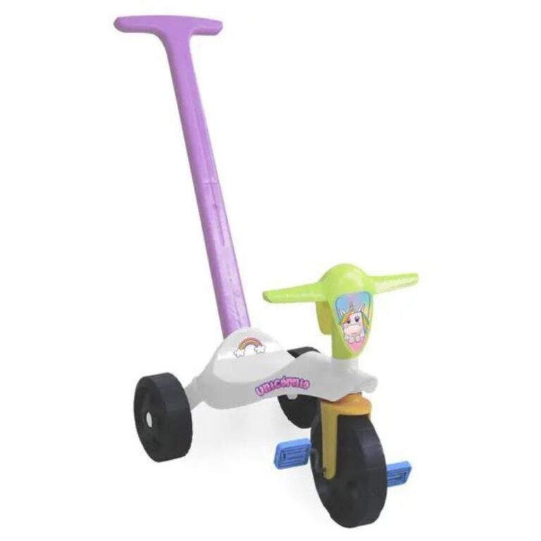 Triciclo Motoca Com Empurrador Tema Unicórnio