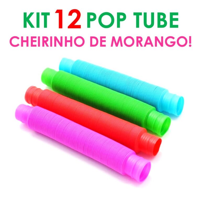 Kit 12 POP TUBE Tubo Fidget Toy Sensorial Descompr