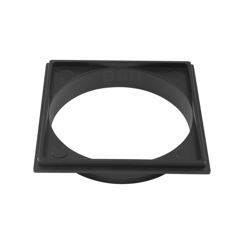 Porta Grelha Ralo Click 9,5×9,5 cm Suporte Preto Fosco ABS Para Ralo 10×10