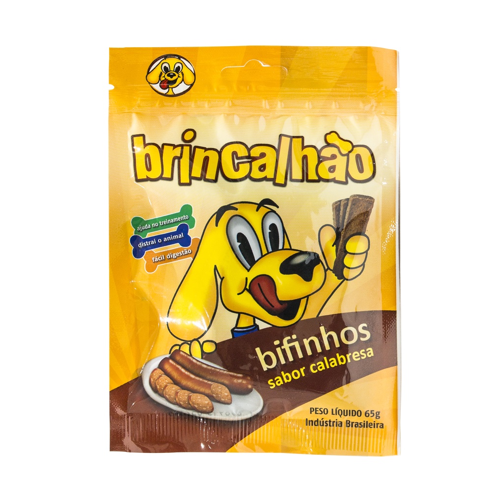 Bifinho Pet para Cães Petisco Adestramento Calabresa Brincalhão 65g