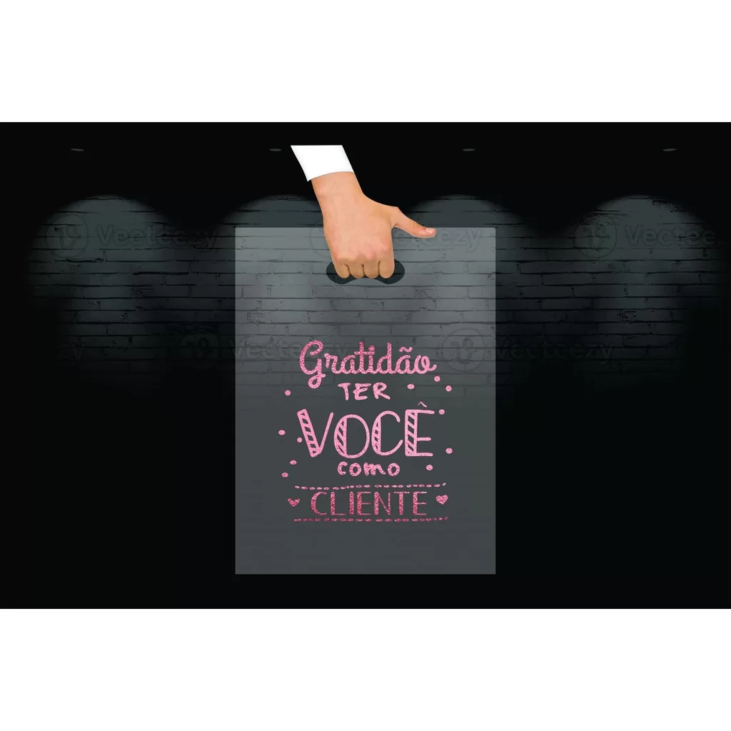 Sacolas Plástica 30×40 – Gratidão ter Você como Cliente