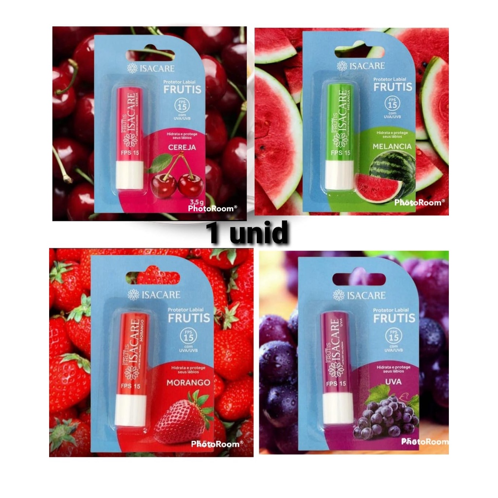 Protetor hidratante labial fps 15 3,5g isacare 4 SABORES