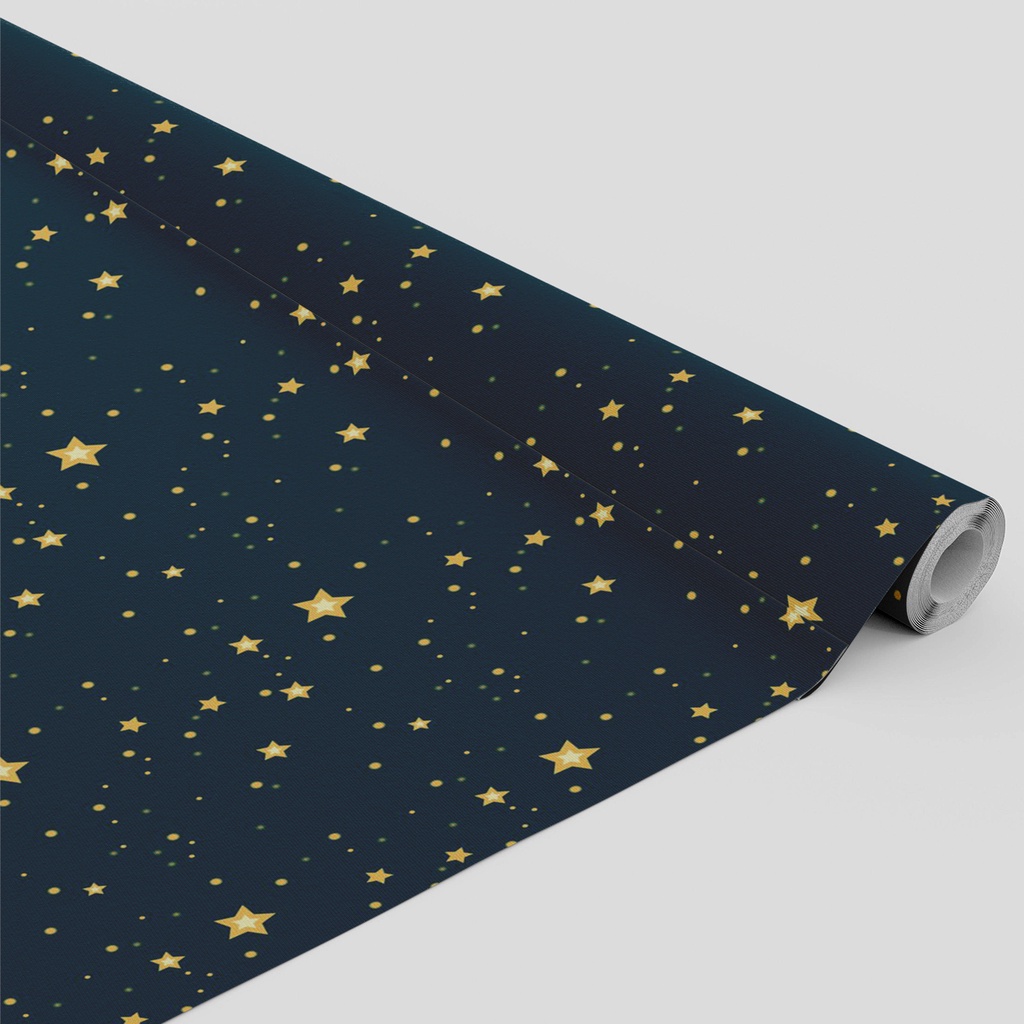 Tecido Estampado De Metro Estrelas Fundo Azul – 3,00×1,40m