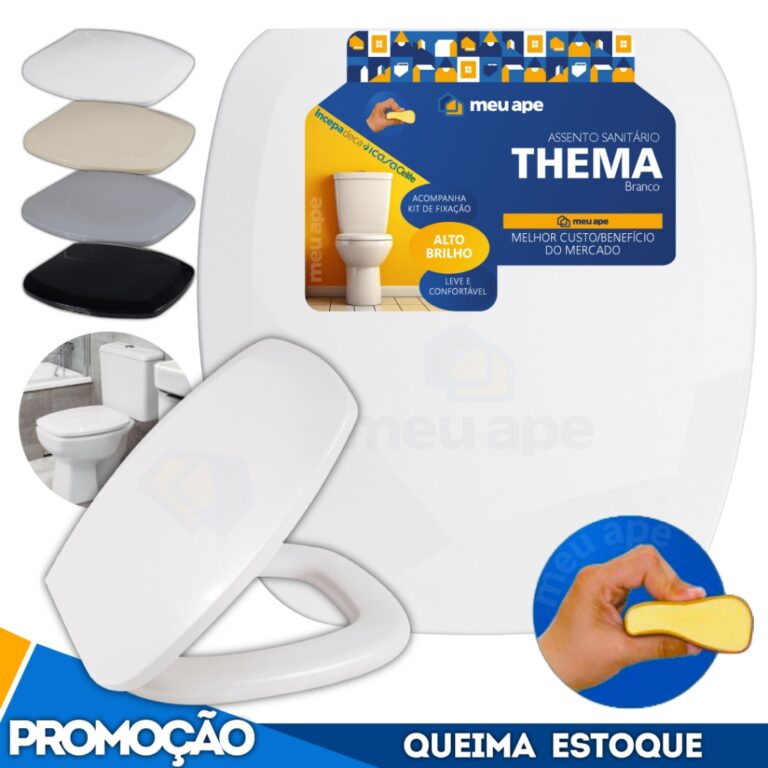 Assento Sanitário Almofadado Tampa Vaso Thema Inc