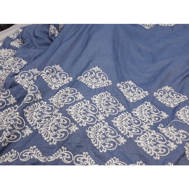 TECIDO JEANS LEVE BARRADO 1 MT POR 1,50 DE LARGURA