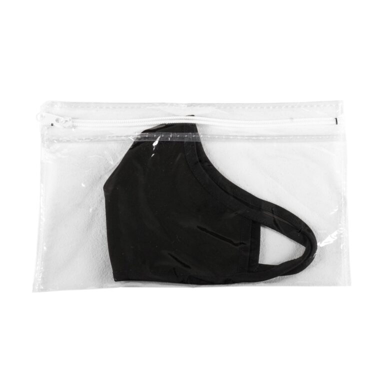 Saquinho Porta Mascara para Escola de Pvc com Zipe