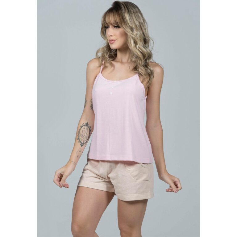 Promoção Baby Doll  Pijama Curto Moletom Alça M