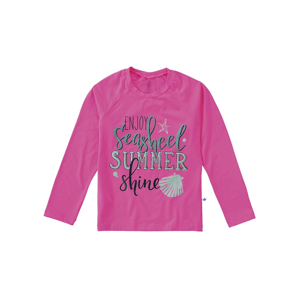 Blusa com Proteção UV Infantil Feminino Verão Rosa Summer Shine Malwee Presente de Natal