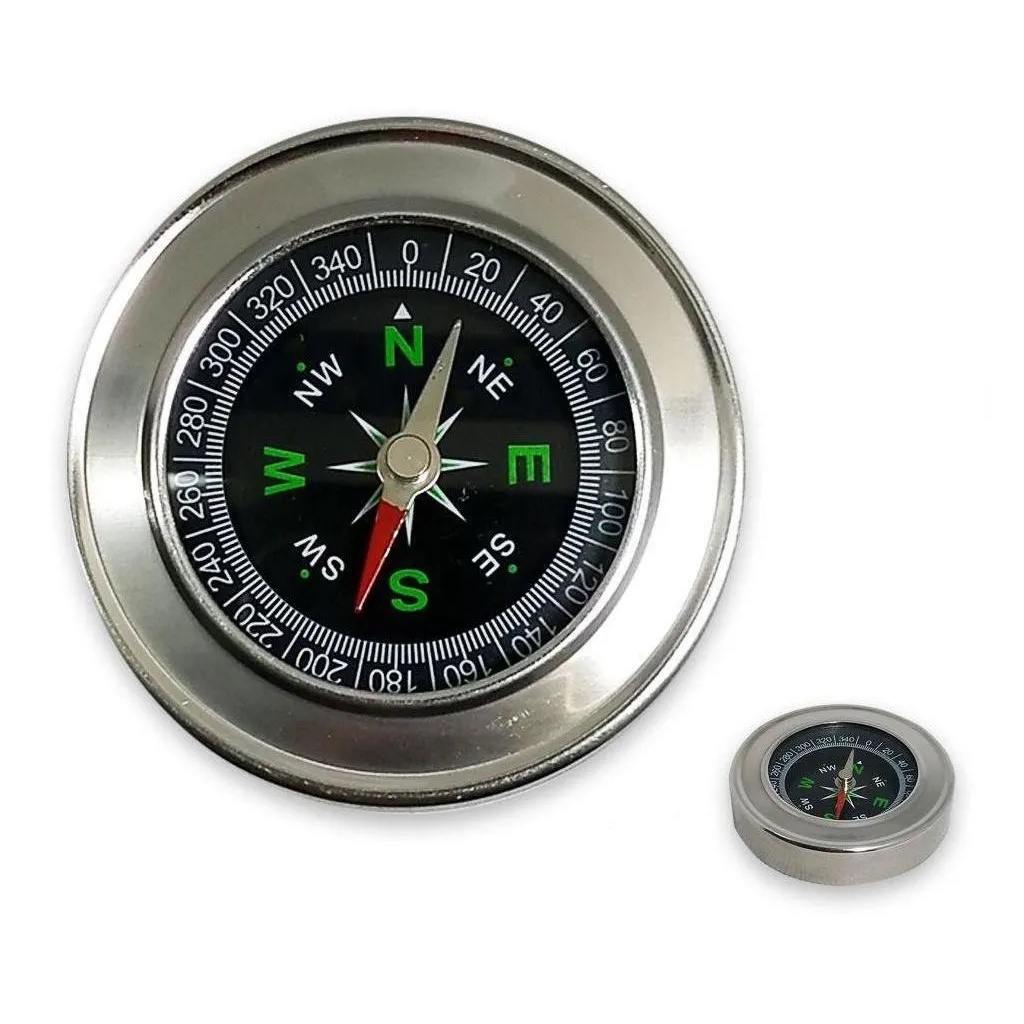 Bússola de Bolso Metal Camping Orientação Magnetica 6cm e 8cm