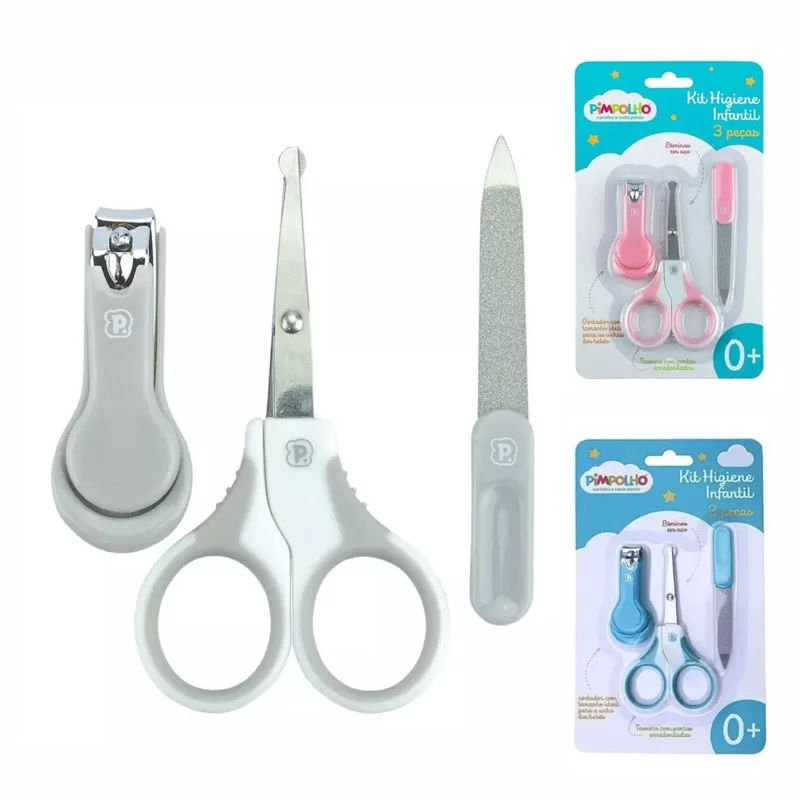 kit higiene tesoura lixa cortador de unha enxoval completo