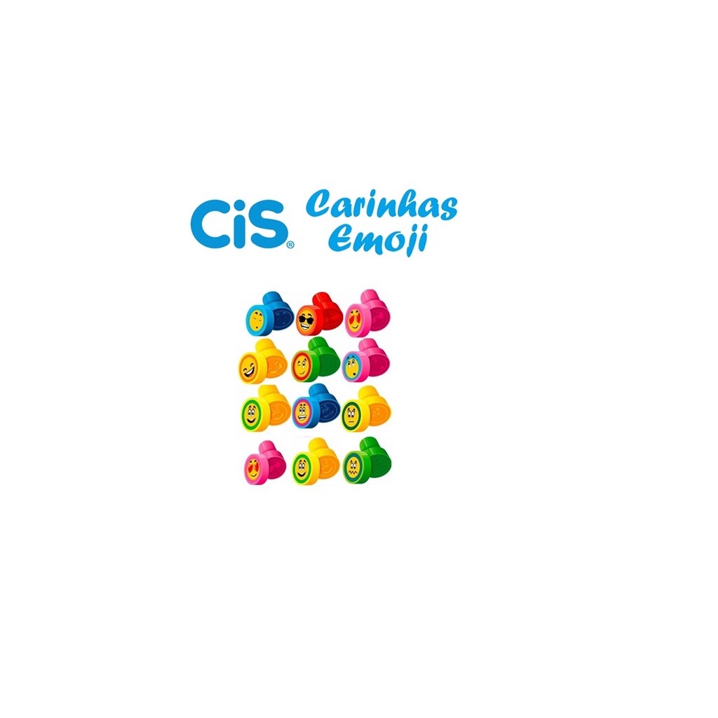 Carimbo Stamp Carinhas – Emoji com 12 Unidades – Cis