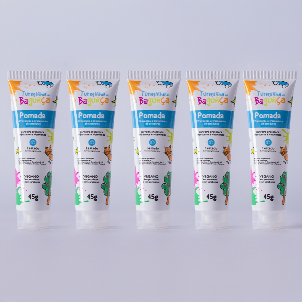 Kit 05 Pomadas Prevenção de Assaduras TURMINHA DA BAGUNÇA 45g