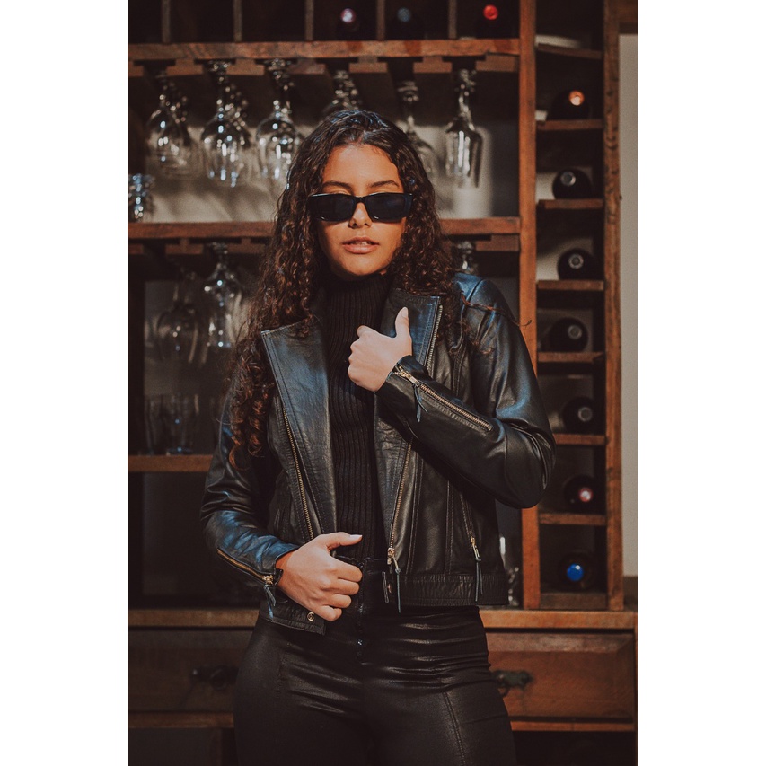 Jaqueta Feminina De Couro 100% Bovino Legítimo  215 COURO ORIGINAL COM GARANTIA DE 5 ANOS SOB MEDIDA