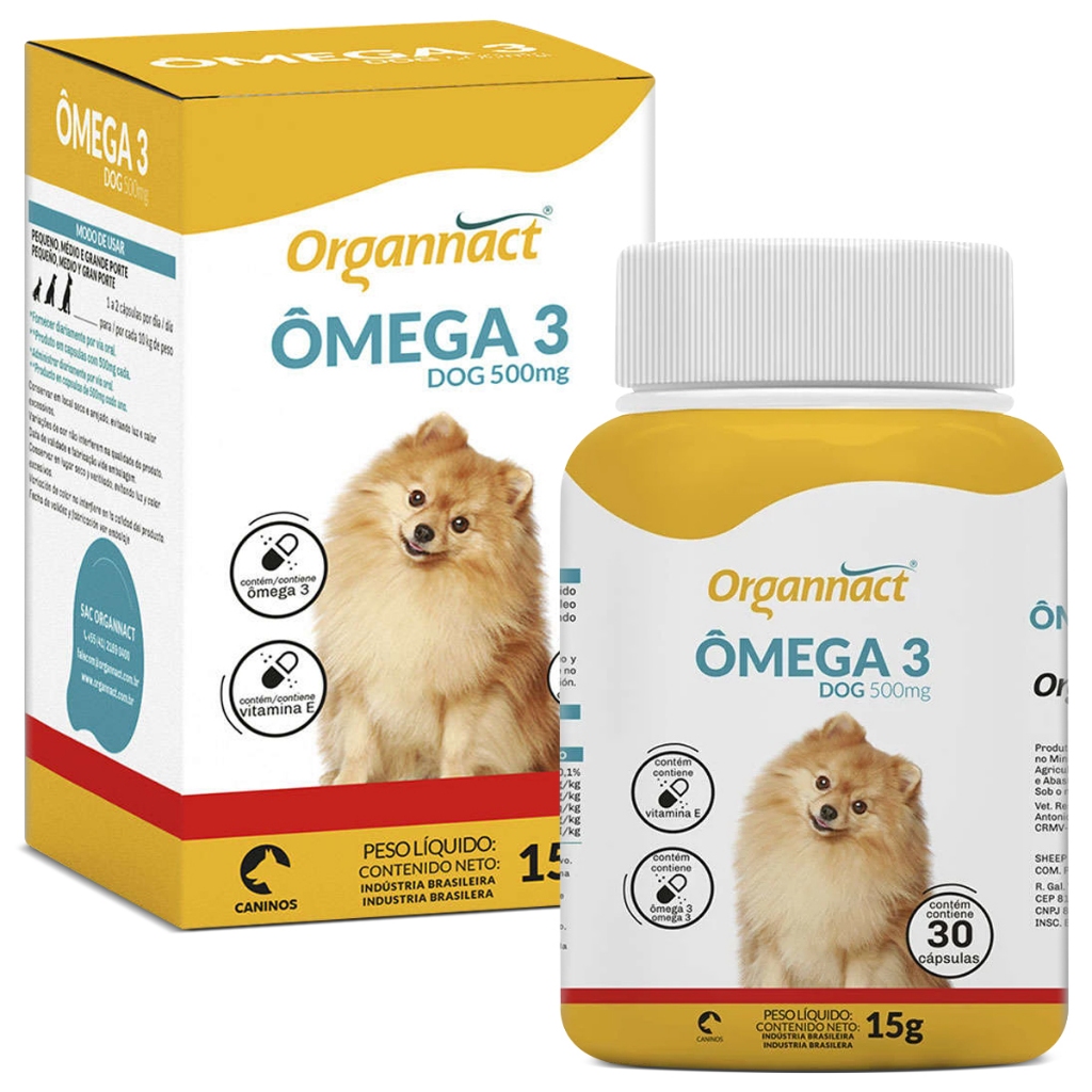 Suplemento Vitamínico Omega 3 Dog Organnact 500mg