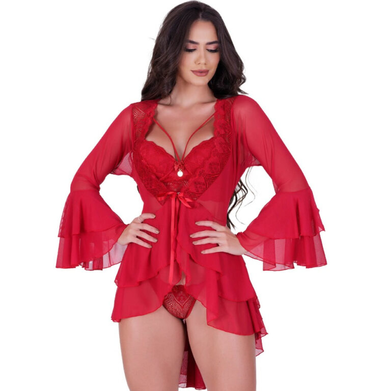 Robe Curto Babado Feminino Lingerie