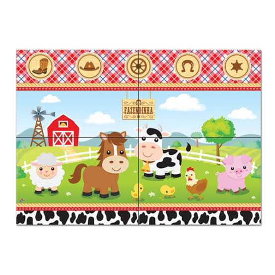 Painel Papel Gigante 4Fls Fazendinha 1und Junco