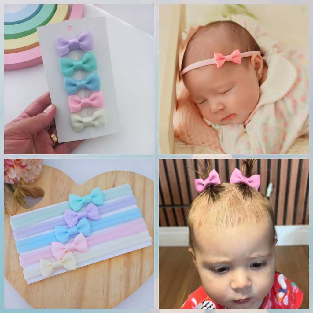 kit 5 Faixinhas Bebê Enxoval Menina RN