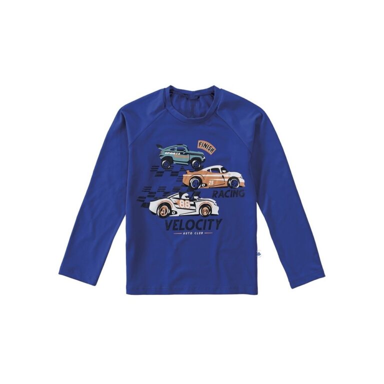Blusa com Proteção UV Infantil Verão Azul Racin