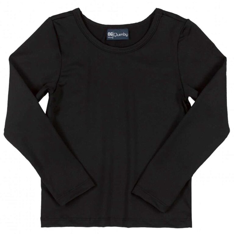 Blusa com Proteção UV Infantil Preto – Qui
