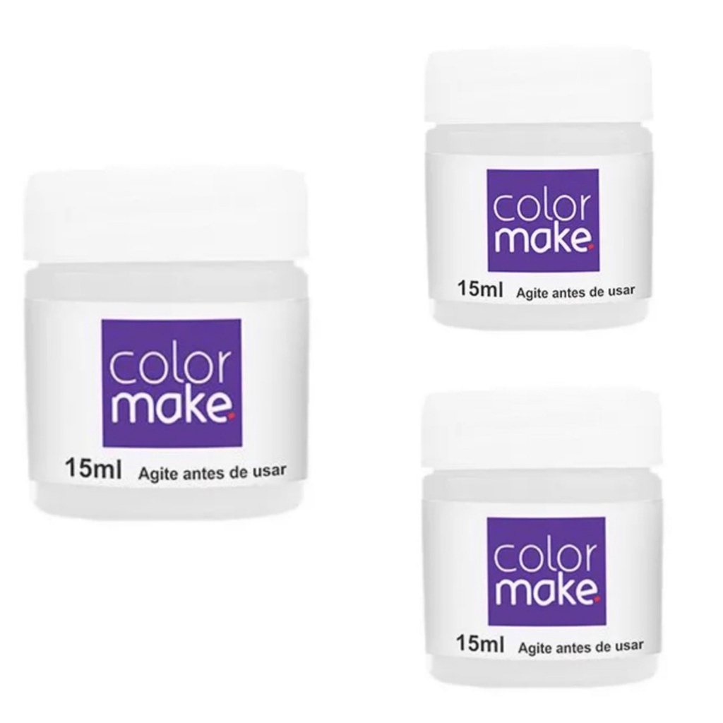 Kit Tinta Liquida Facial Colormake 15ml C/ 3 (branco)
