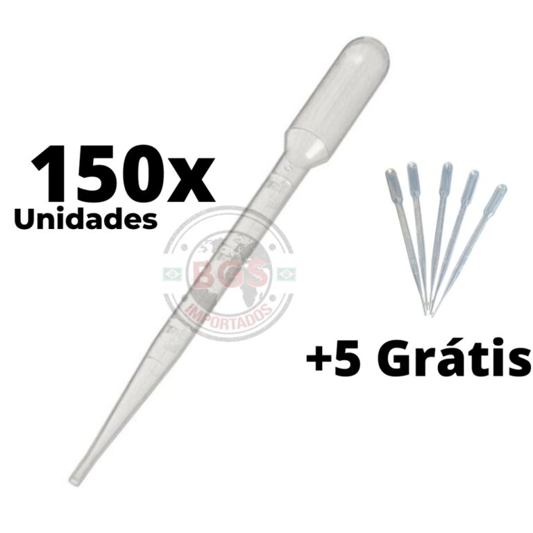 Pipeta Plastica Pasteur 3ML 150 Unidades Conta Got