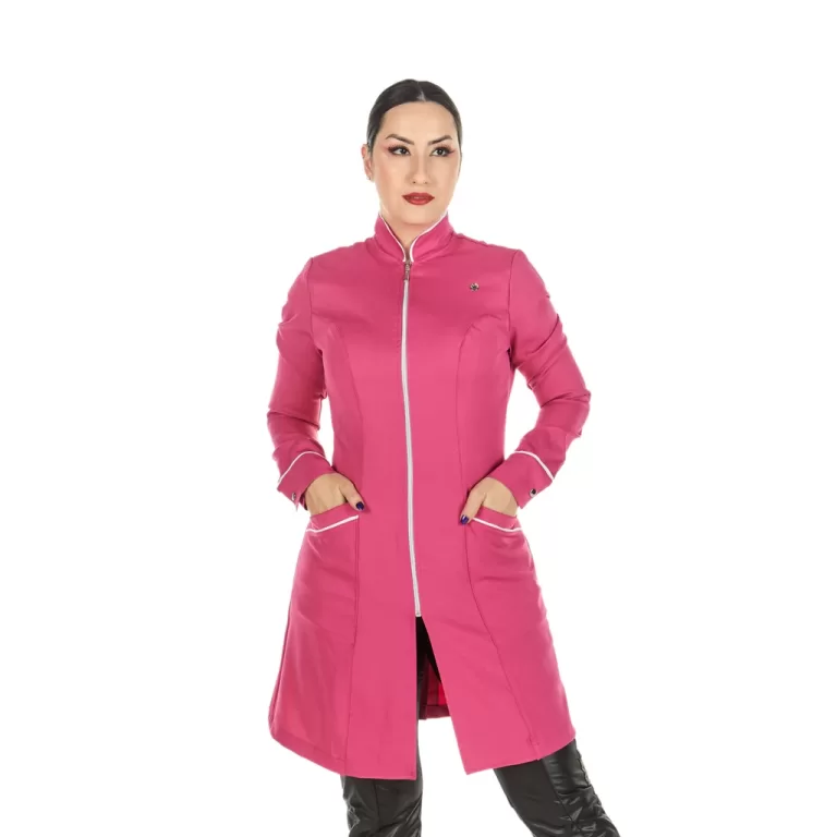 Jaleco Feminino Gola Padre Zíper Manga Longa Acin