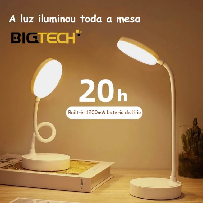Luminária Abajur de Mesa LED Luz Recarregável To