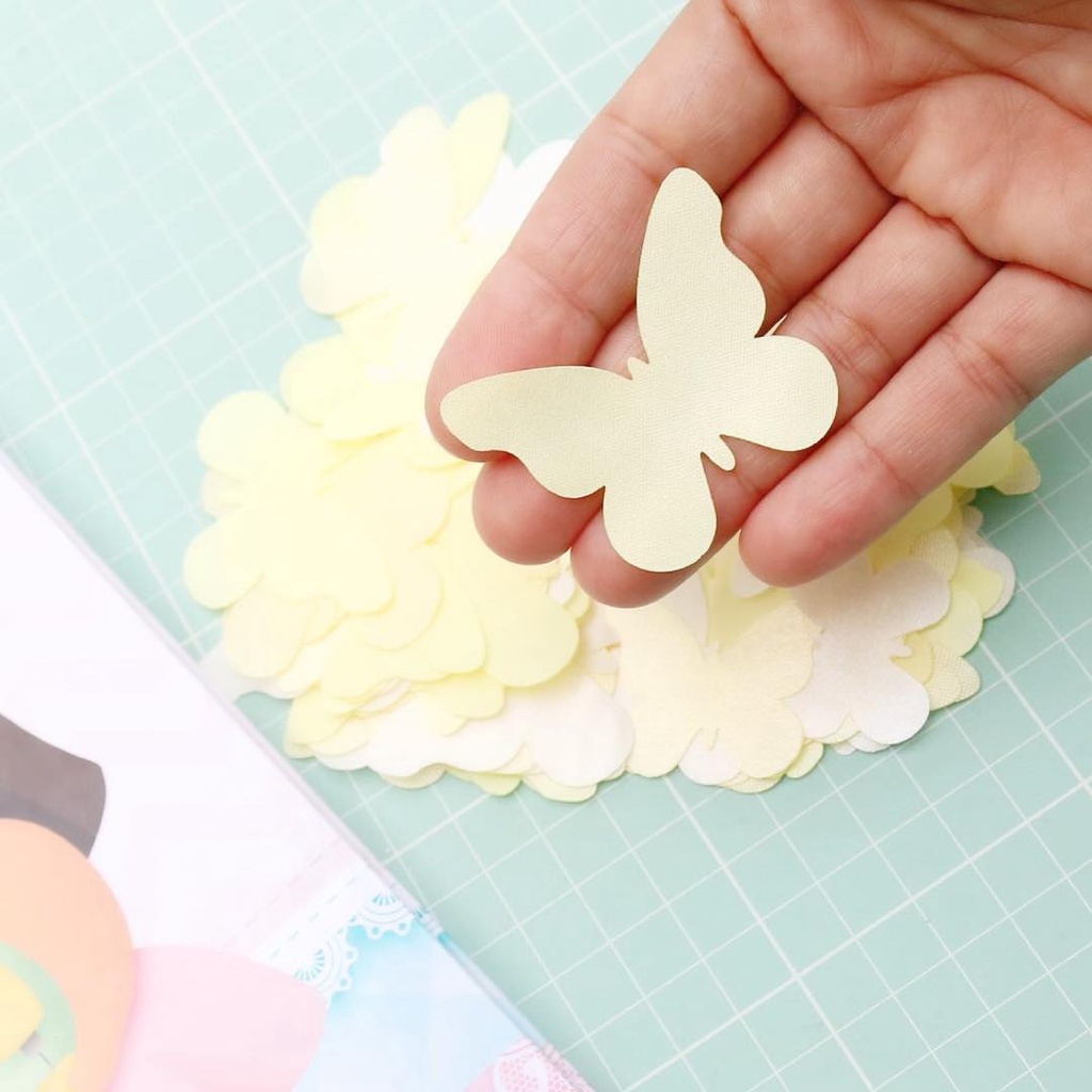 Borboleta Cetim – Mix com Amarelo 100 Unidades 2 tamanhos – Aplicação Artesanato, Costura , Patchwor