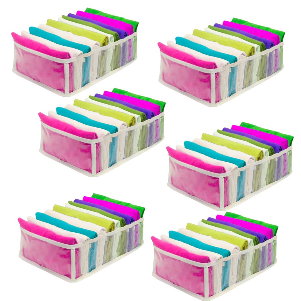Kit 6 colmeia Organizadora de camisetas (G) 10x25x35cm Branco – Organizalux
